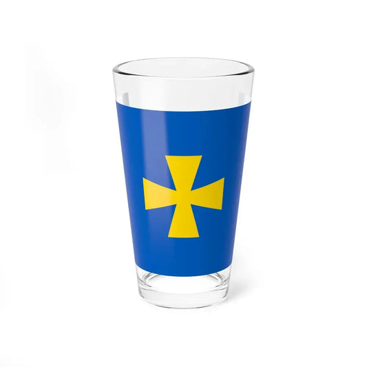 Flag of Poltava Oblast Ukraine - Pint Glass 16oz 16oz - Go Mug Yourself
