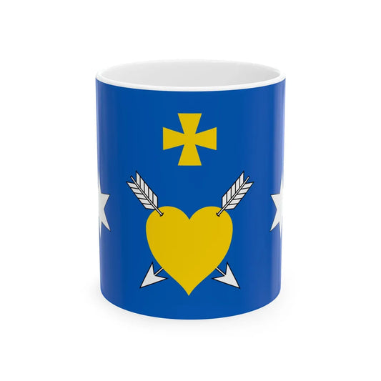 Flag of Poltava Raion (Ukraine) White Coffee Mug 11oz - Go Mug Yourself