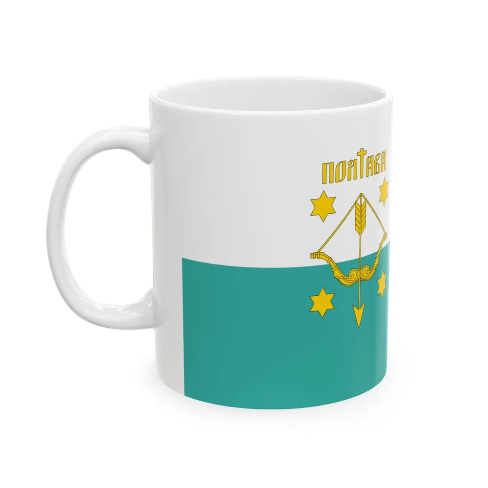 Flag of Poltava Ukraine - White Coffee Mug-Go Mug Yourself