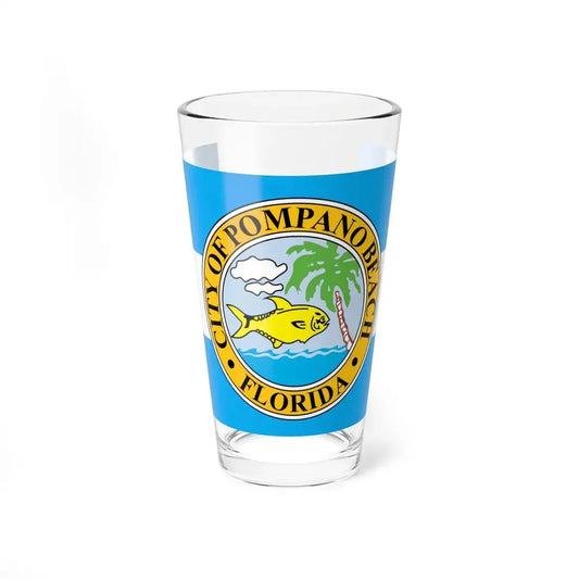 Flag of Pompano Beach Florida (United States) Pint Glass 16oz 16oz - Go Mug Yourself