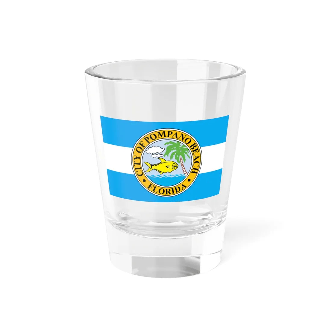 Flag of Pompano Beach Florida (United States) Shot Glass 1.5oz 1.5oz - Go Mug Yourself