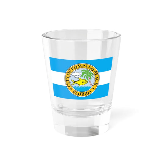 Flag of Pompano Beach Florida (United States) Shot Glass 1.5oz 1.5oz - Go Mug Yourself