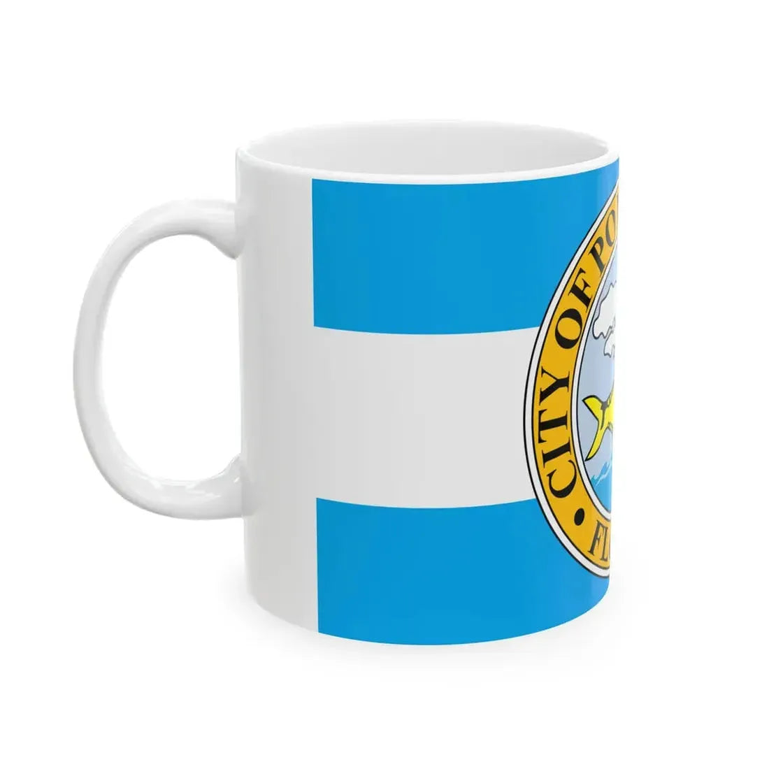Flag of Pompano Beach Florida (United States) White Coffee Mug - Go Mug Yourself