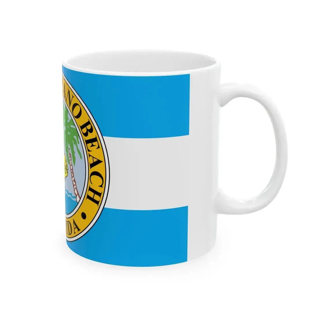 Flag of Pompano Beach Florida (United States) White Coffee Mug - Go Mug Yourself