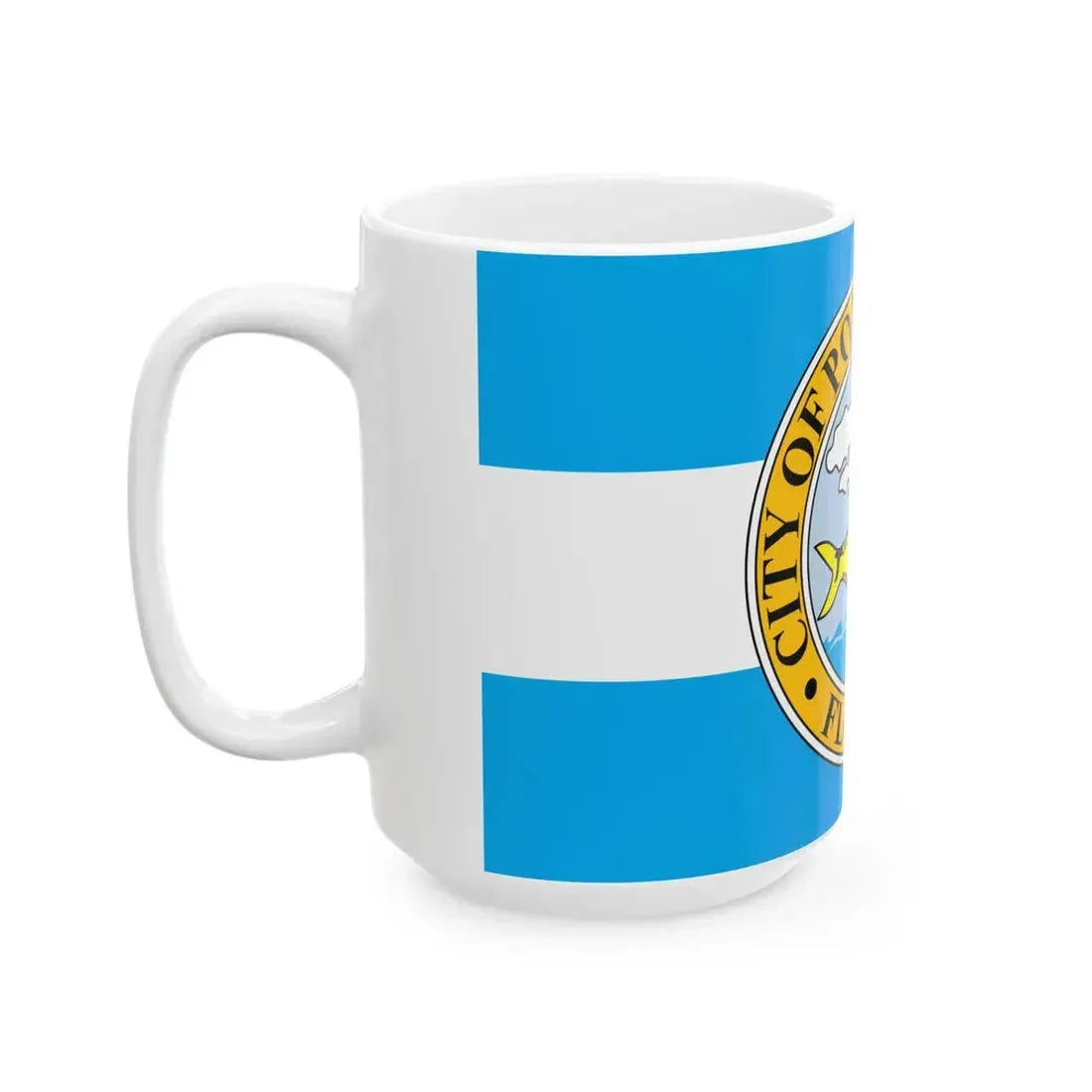 Flag of Pompano Beach Florida (United States) White Coffee Mug - Go Mug Yourself