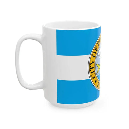 Flag of Pompano Beach Florida (United States) White Coffee Mug - Go Mug Yourself