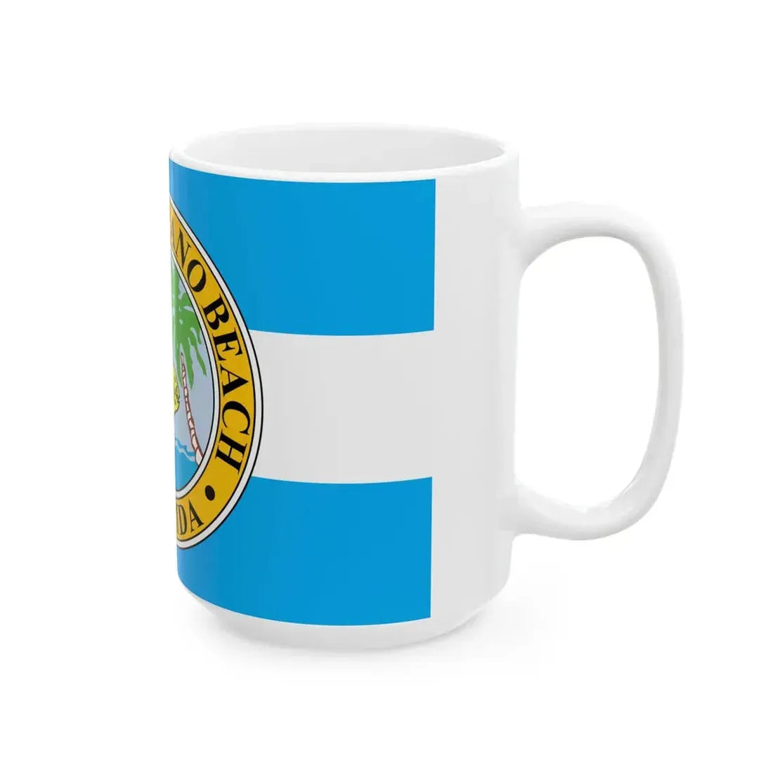 Flag of Pompano Beach Florida (United States) White Coffee Mug - Go Mug Yourself