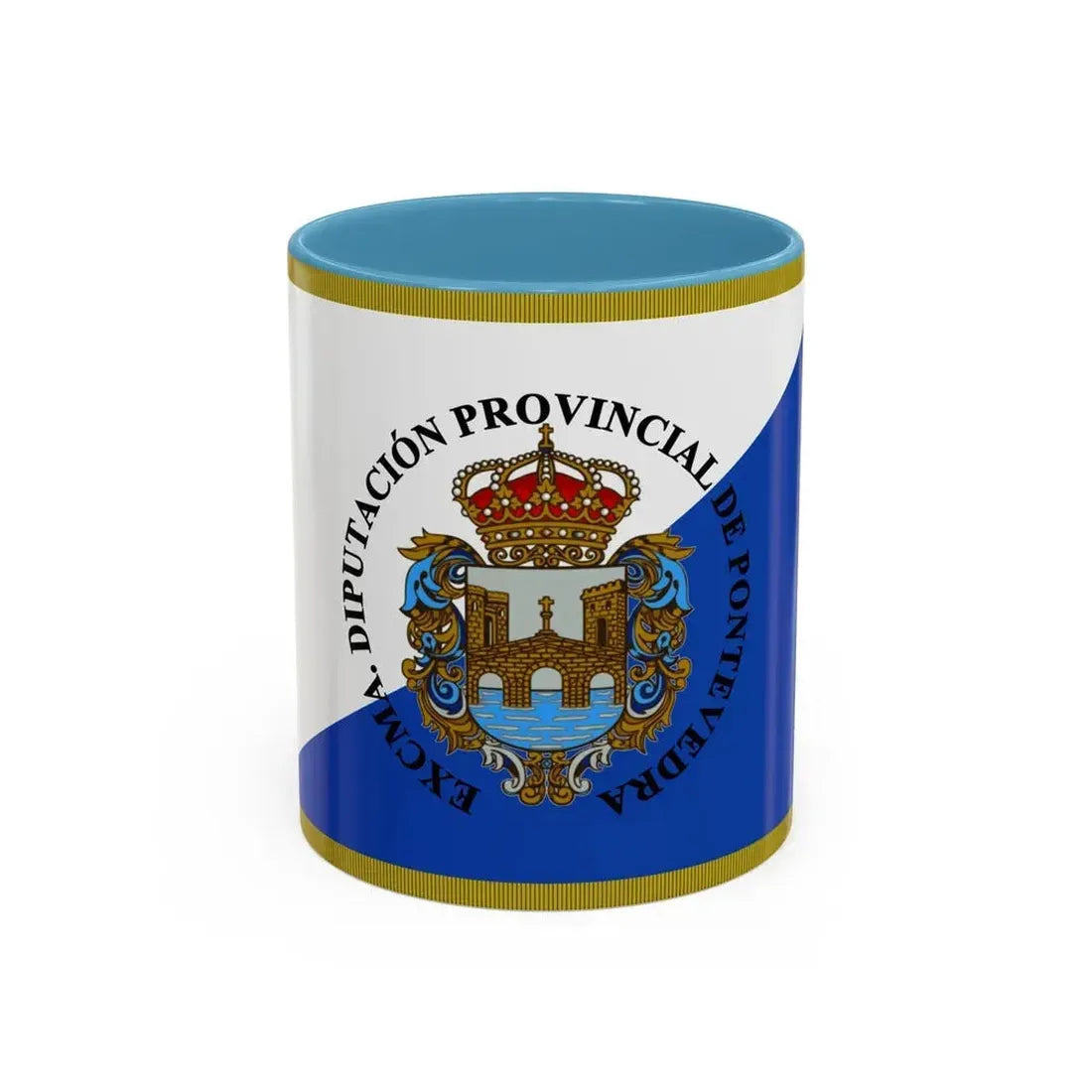 Flag of Pontevedra Spain - Accent Coffee Mug 11oz Light Blue - Go Mug Yourself