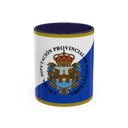 Flag of Pontevedra Spain - Accent Coffee Mug 11oz Navy - Go Mug Yourself