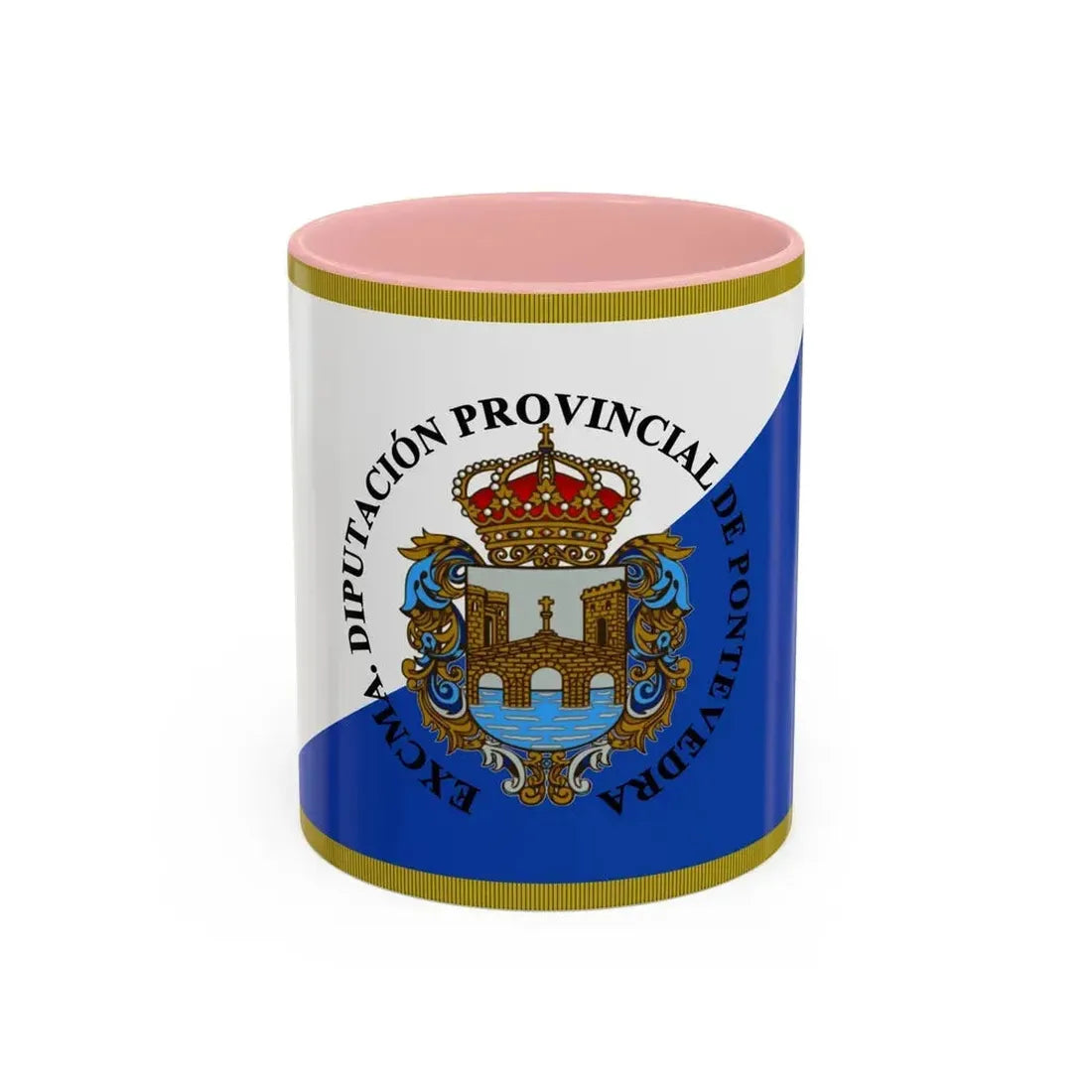 Flag of Pontevedra Spain - Accent Coffee Mug 11oz Pink - Go Mug Yourself
