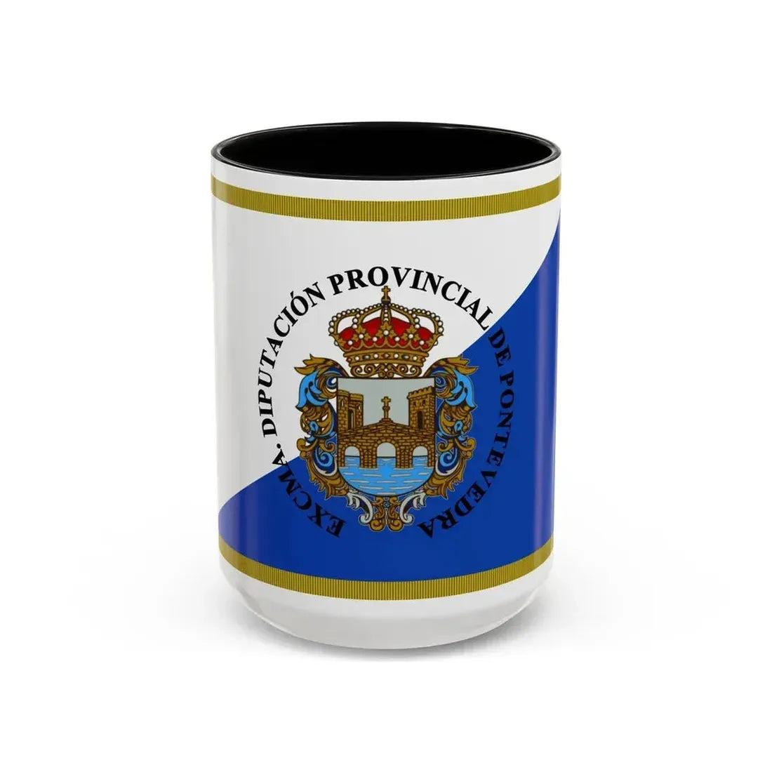 Flag of Pontevedra Spain - Accent Coffee Mug 15oz Black - Go Mug Yourself