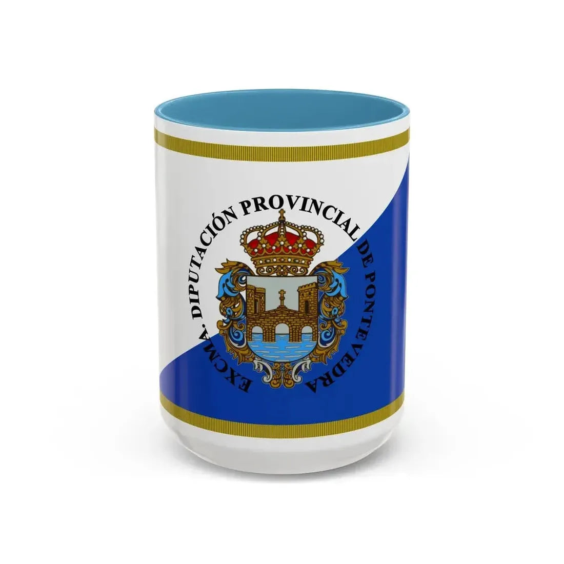 Flag of Pontevedra Spain - Accent Coffee Mug 15oz Light Blue - Go Mug Yourself