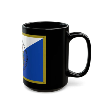 Flag of Pontevedra Spain - Black Coffee Mug-Go Mug Yourself