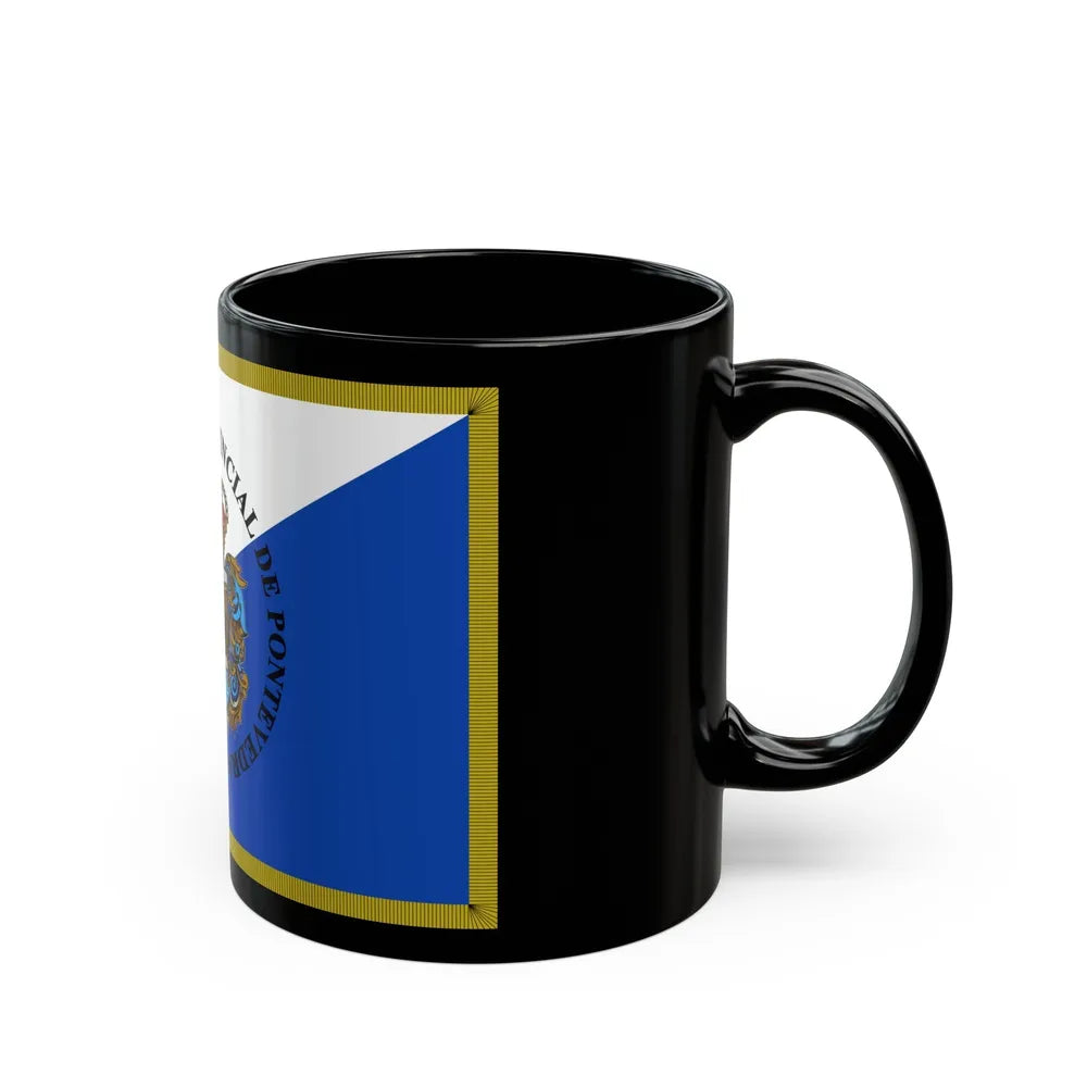 Flag of Pontevedra Spain - Black Coffee Mug-Go Mug Yourself