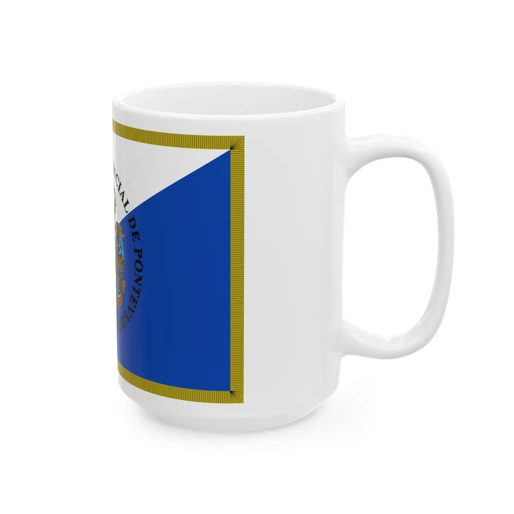 Flag of Pontevedra Spain - White Coffee Mug-Go Mug Yourself