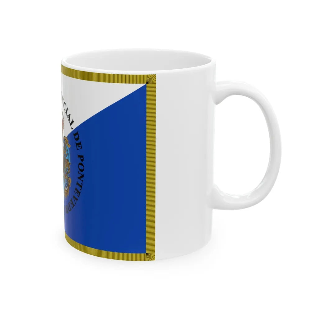 Flag of Pontevedra Spain - White Coffee Mug-Go Mug Yourself