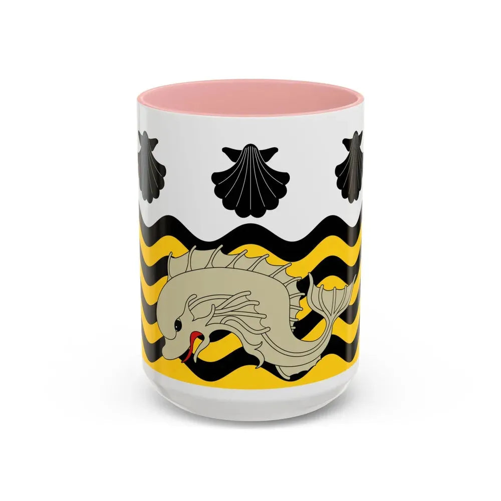 Flag of Poole UK - Accent Coffee Mug 15oz Pink - Go Mug Yourself