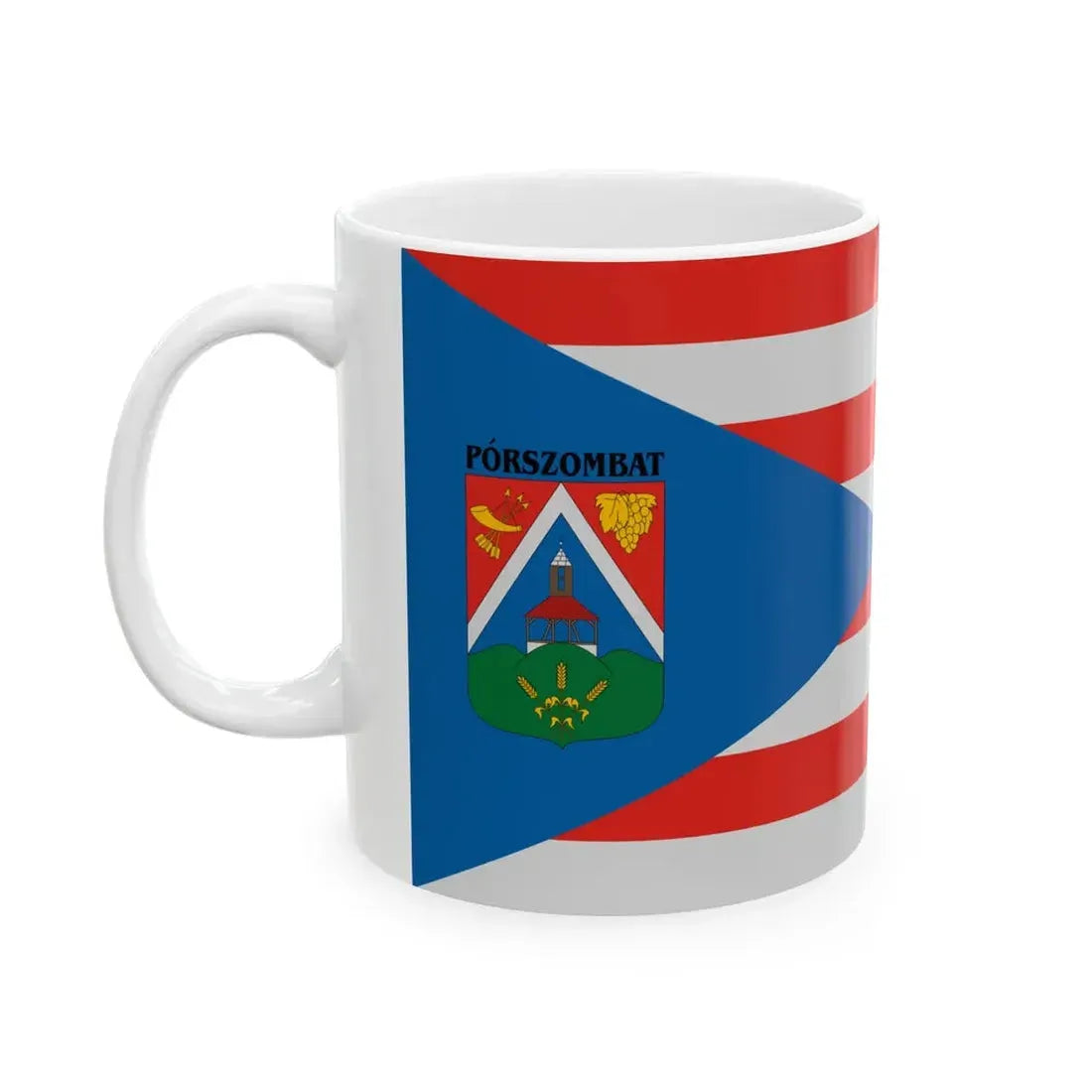 Flag of Porszombat (Hungary) White Coffee Mug - Go Mug Yourself
