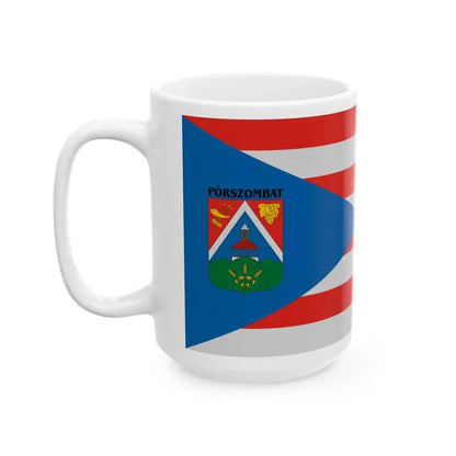 Flag of Porszombat (Hungary) White Coffee Mug - Go Mug Yourself