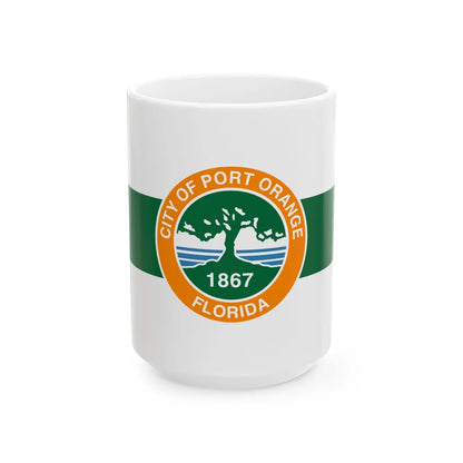 Flag of Port Orange Florida (United States) White Coffee Mug 15oz - Go Mug Yourself