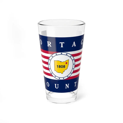 Flag of Portage County Ohio (United States) Pint Glass 16oz 16oz - Go Mug Yourself