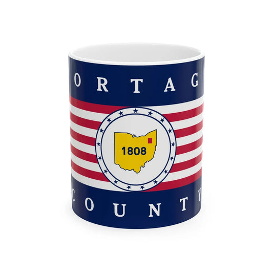 Flag of Portage County Ohio (United States) White Coffee Mug 11oz - Go Mug Yourself