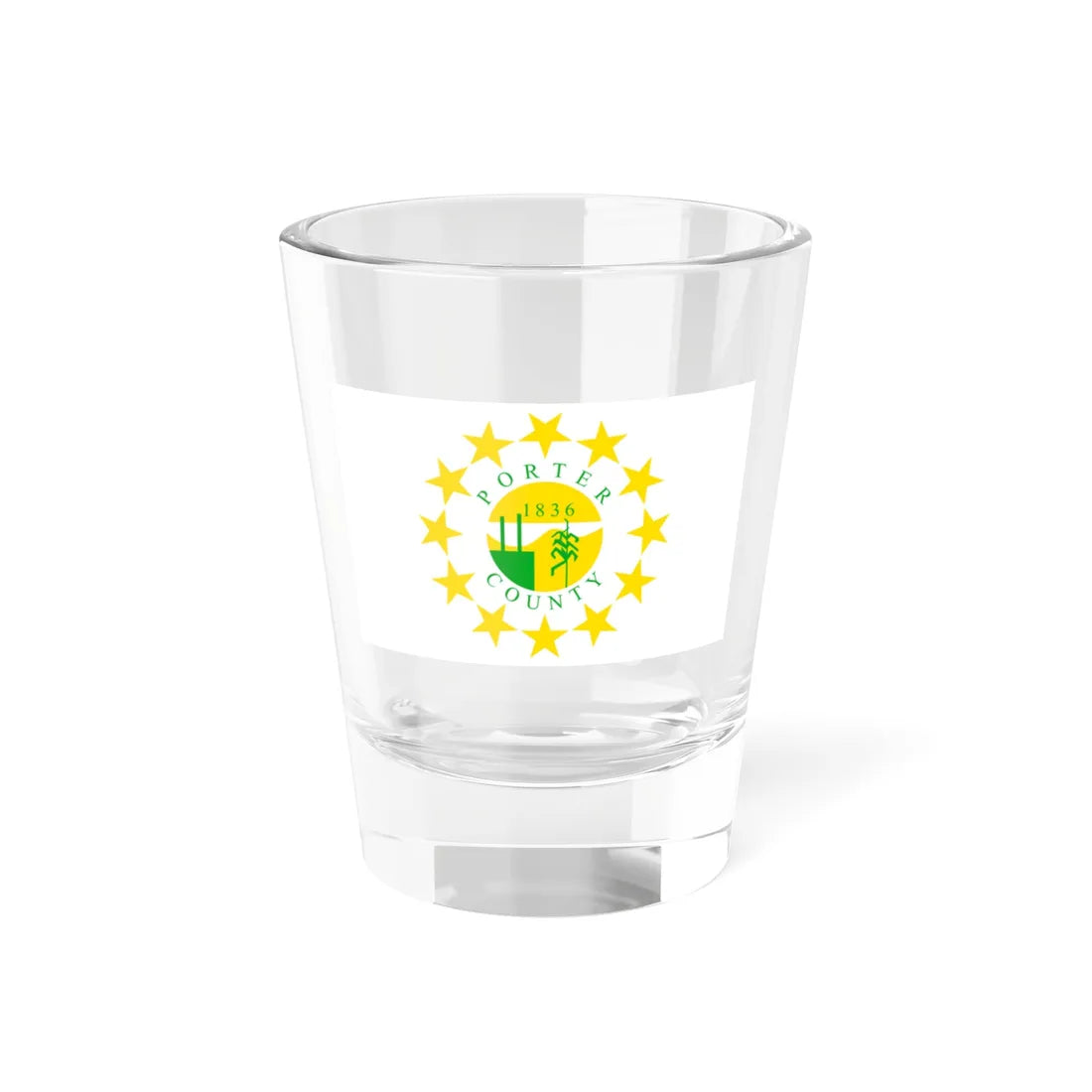 Flag of Porter County Indiana (India) Shot Glass 1.5oz 1.5oz - Go Mug Yourself