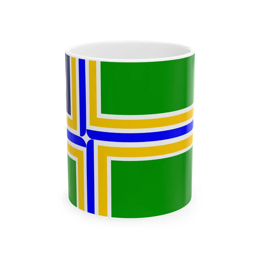 Flag of Portland Oregon 1970-2002 (United States) White Coffee Mug 11oz - Go Mug Yourself