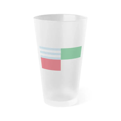Flag of Portoviejo Ecuador - Frosted Pint Glass 16oz 16oz Frosted - Go Mug Yourself