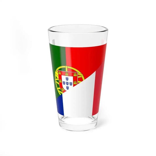 Flag of Portugal and France (France) Pint Glass 16oz 16oz - Go Mug Yourself