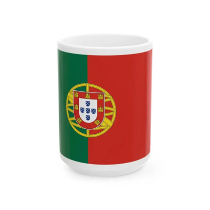 Flag of Portugal Wiki sRGB Colors Black28-32-36 (Portugal) White Coffee Mug 15oz - Go Mug Yourself