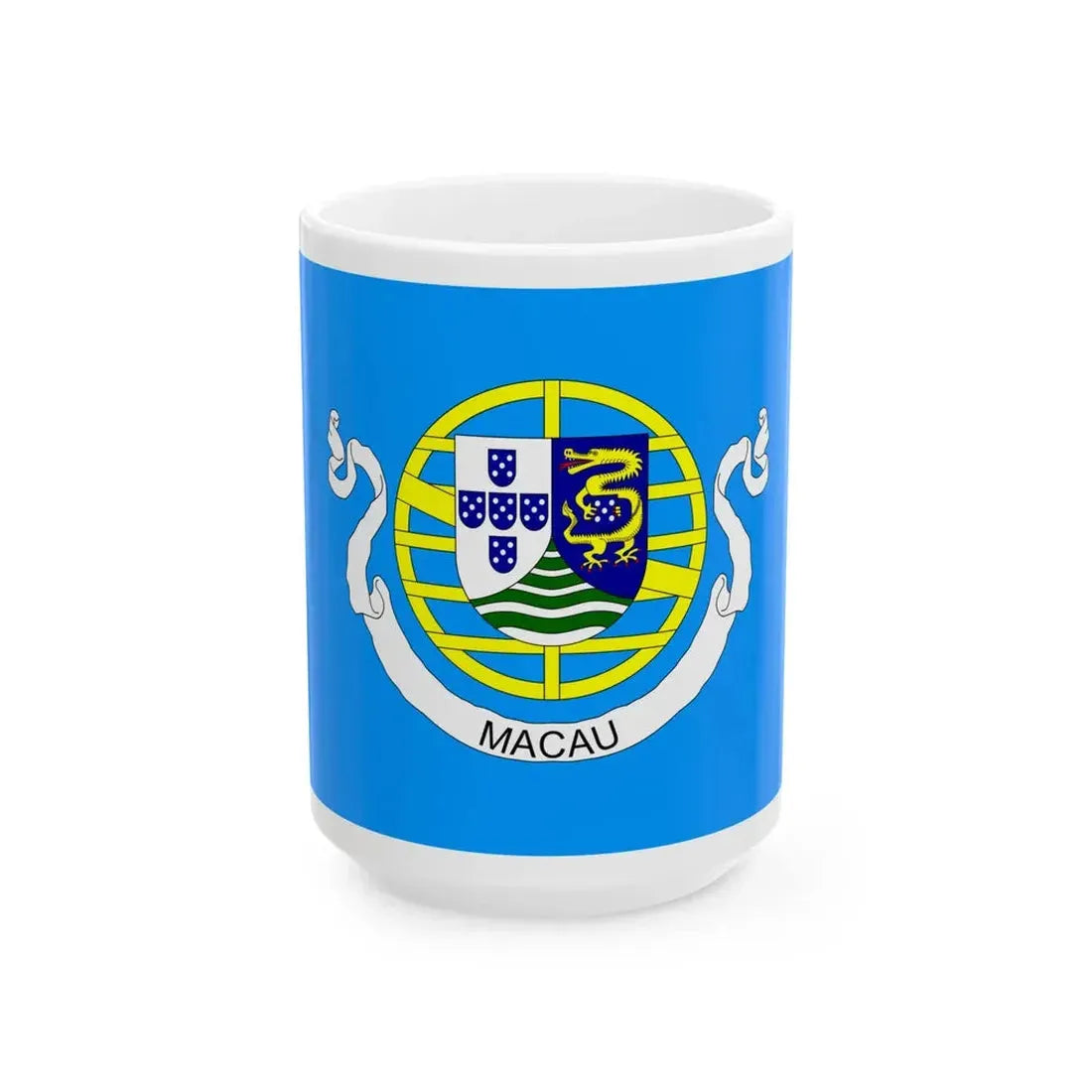 Flag of Portuguese Macau Unofficial (Portugal) White Coffee Mug 15oz - Go Mug Yourself