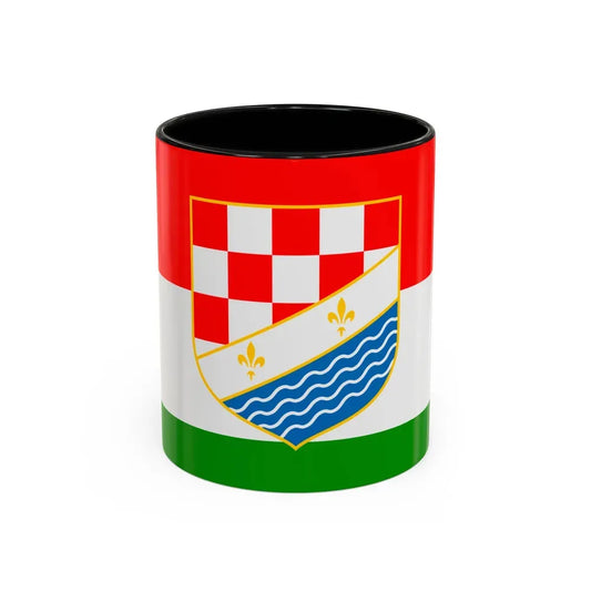 Flag of Posavina Canton Bosnia and Herzegovina - Accent Coffee Mug 11oz Black - Go Mug Yourself