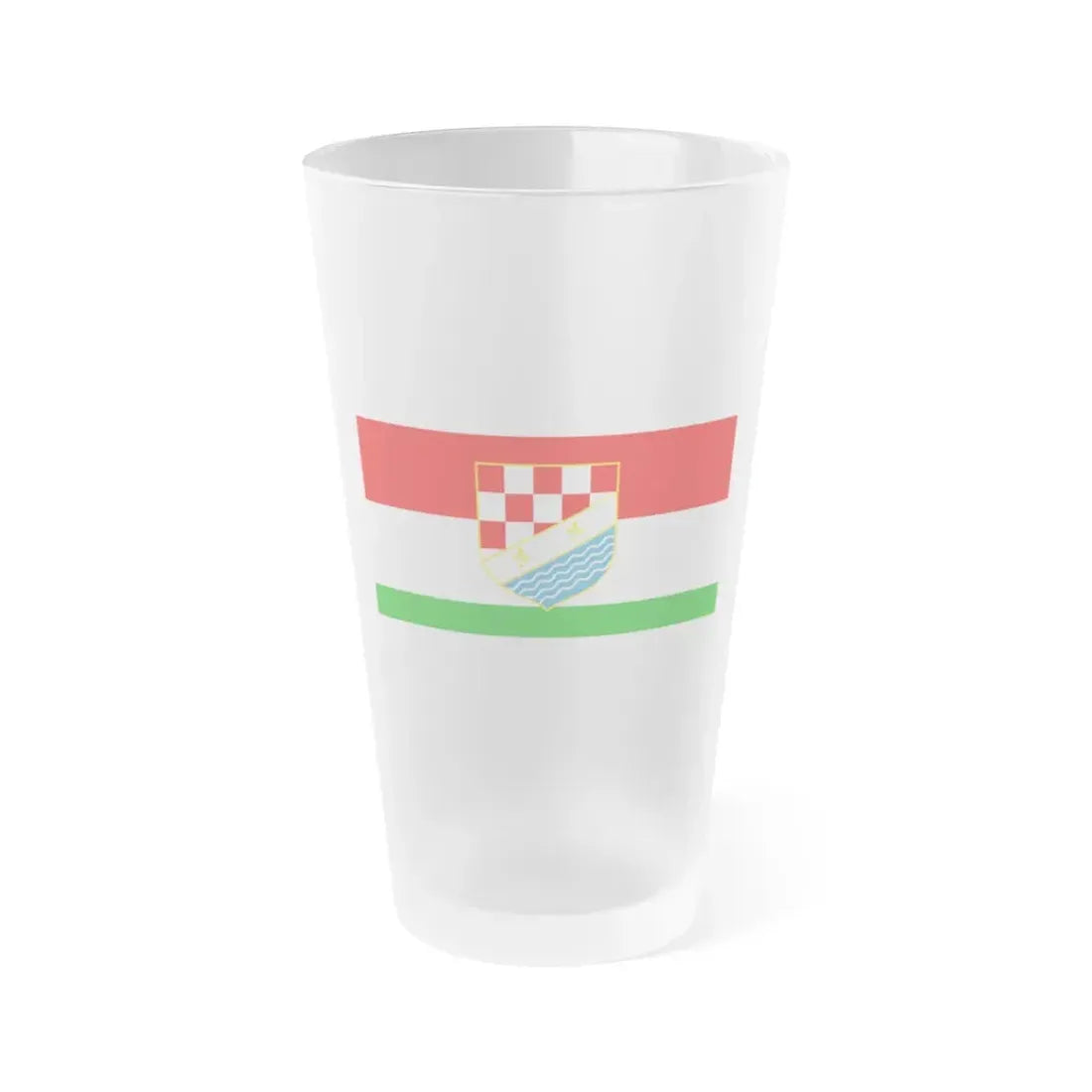 Flag of Posavina Canton Bosnia and Herzegovina - Frosted Pint Glass 16oz 16oz Frosted - Go Mug Yourself