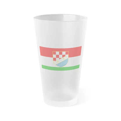 Flag of Posavina Canton Bosnia and Herzegovina - Frosted Pint Glass 16oz 16oz Frosted - Go Mug Yourself