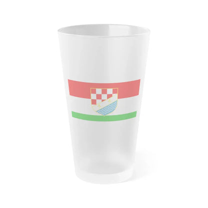 Flag of Posavina Canton Bosnia and Herzegovina - Frosted Pint Glass 16oz 16oz Frosted - Go Mug Yourself