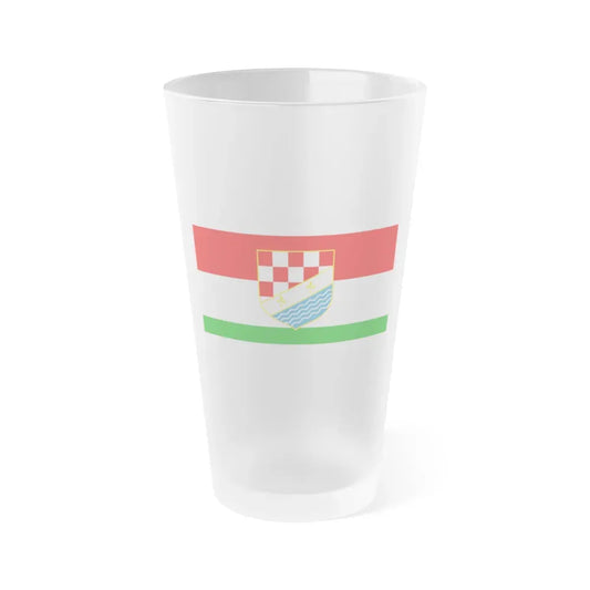 Flag of Posavina Canton Bosnia and Herzegovina - Frosted Pint Glass 16oz 16oz Frosted - Go Mug Yourself
