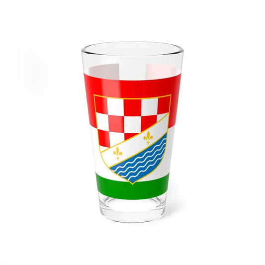 Flag of Posavina Canton Bosnia and Herzegovina - Pint Glass 16oz 16oz - Go Mug Yourself