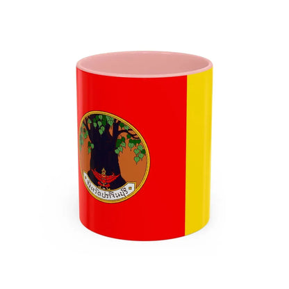 Flag of Prachin Buri Province Thailand - Accent Coffee Mug 11oz Pink - Go Mug Yourself