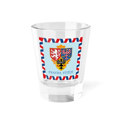 Flag of Prague Castle Guard 1993 (Czech Republic) Shot Glass 1.5oz 1.5oz - Go Mug Yourself