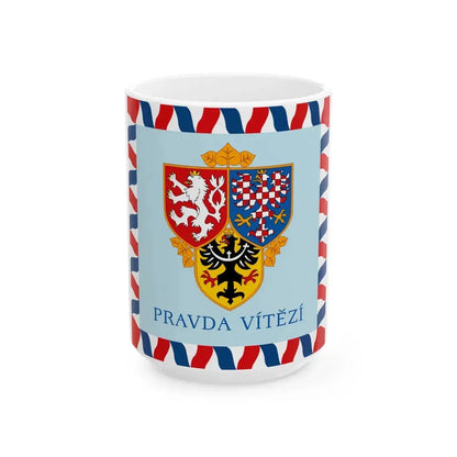 Flag of Prague Castle Guard 1993 (Czech Republic) White Coffee Mug 15oz - Go Mug Yourself