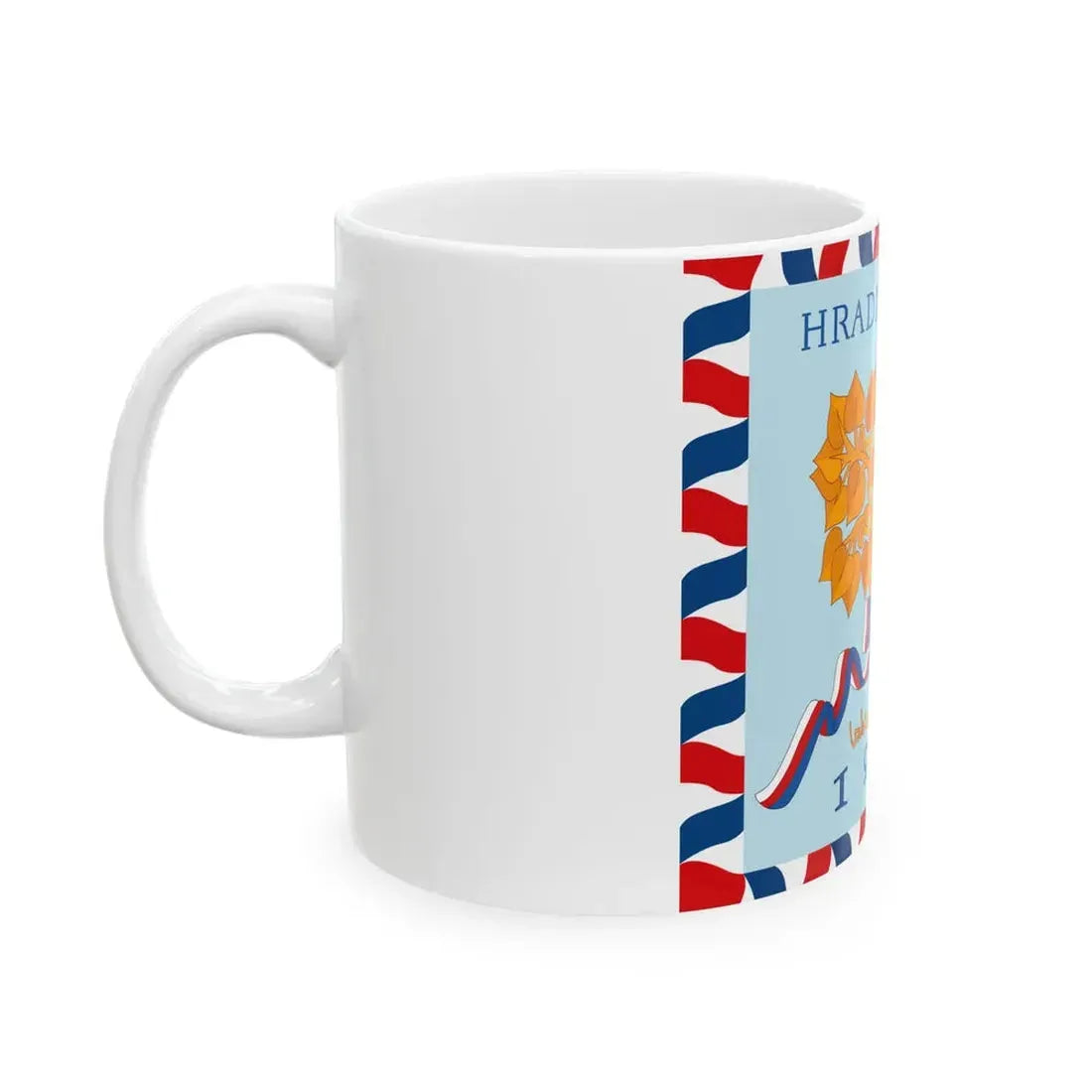 Flag of Prague Castle Guard 1993 reverse (Czech Republic) White Coffee Mug - Go Mug Yourself