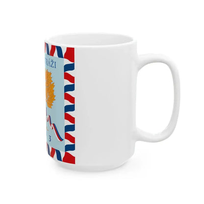 Flag of Prague Castle Guard 1993 reverse (Czech Republic) White Coffee Mug - Go Mug Yourself