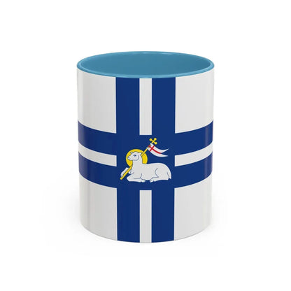 Flag of Preston UK - Accent Coffee Mug 11oz Light Blue - Go Mug Yourself