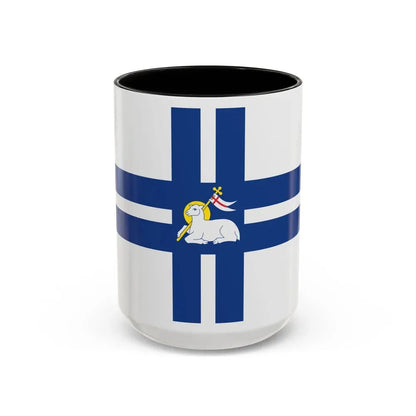 Flag of Preston UK - Accent Coffee Mug 15oz Black - Go Mug Yourself