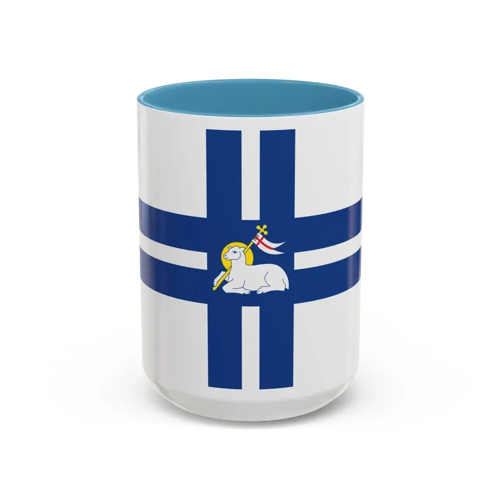 Flag of Preston UK - Accent Coffee Mug 15oz Light Blue - Go Mug Yourself