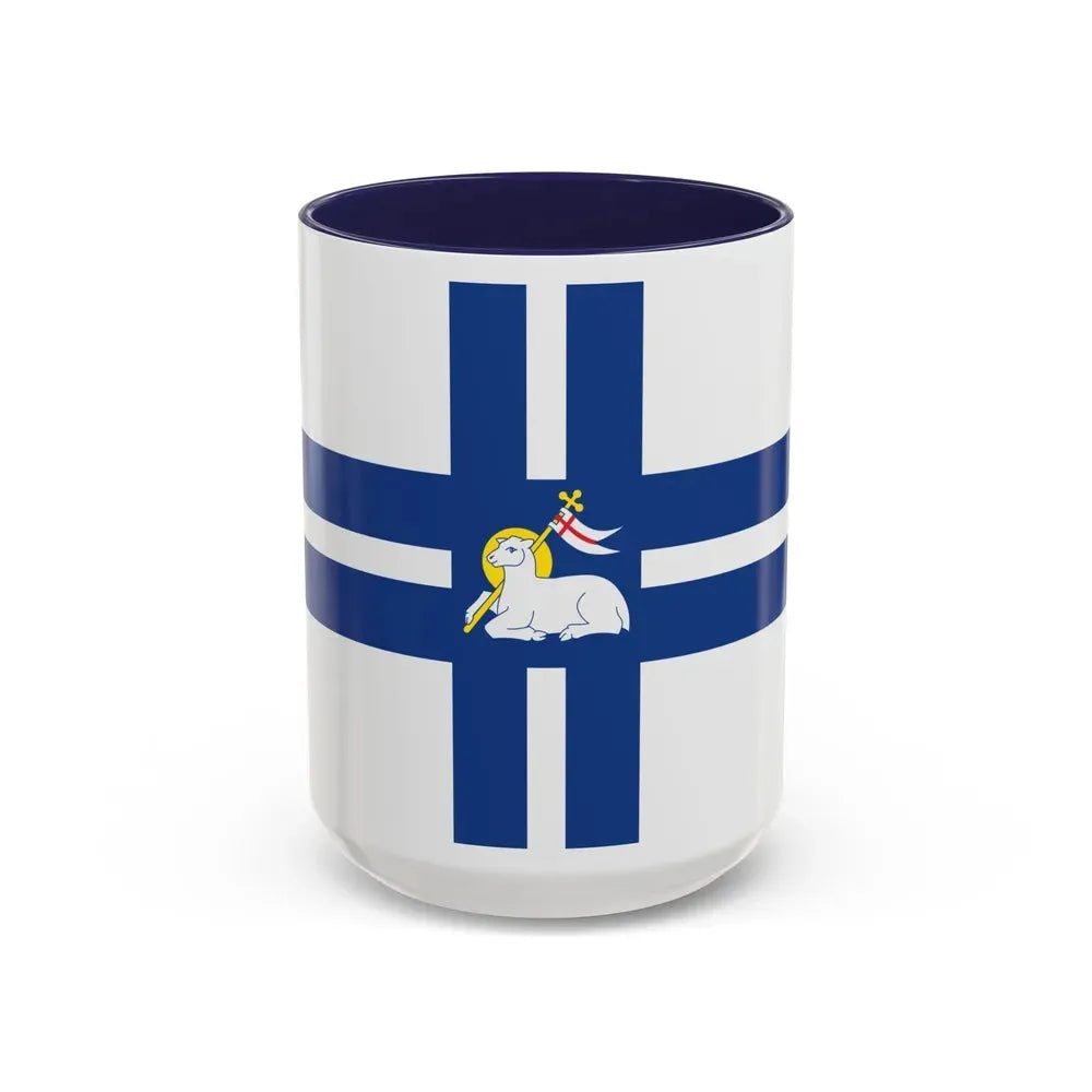 Flag of Preston UK - Accent Coffee Mug 15oz Navy - Go Mug Yourself
