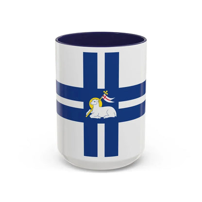 Flag of Preston UK - Accent Coffee Mug 15oz Navy - Go Mug Yourself