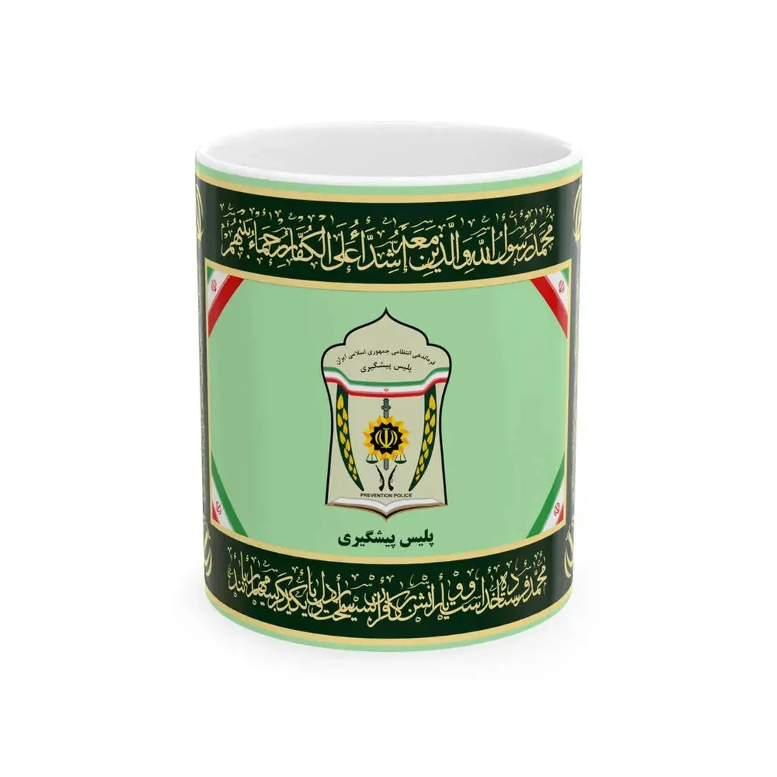 Flag of Prevention Police of Islamic Republic of Iran (Iran) White Coffee Mug 11oz - Go Mug Yourself