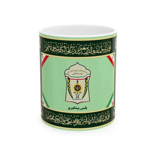 Flag of Prevention Police of Islamic Republic of Iran (Iran) White Coffee Mug 11oz - Go Mug Yourself